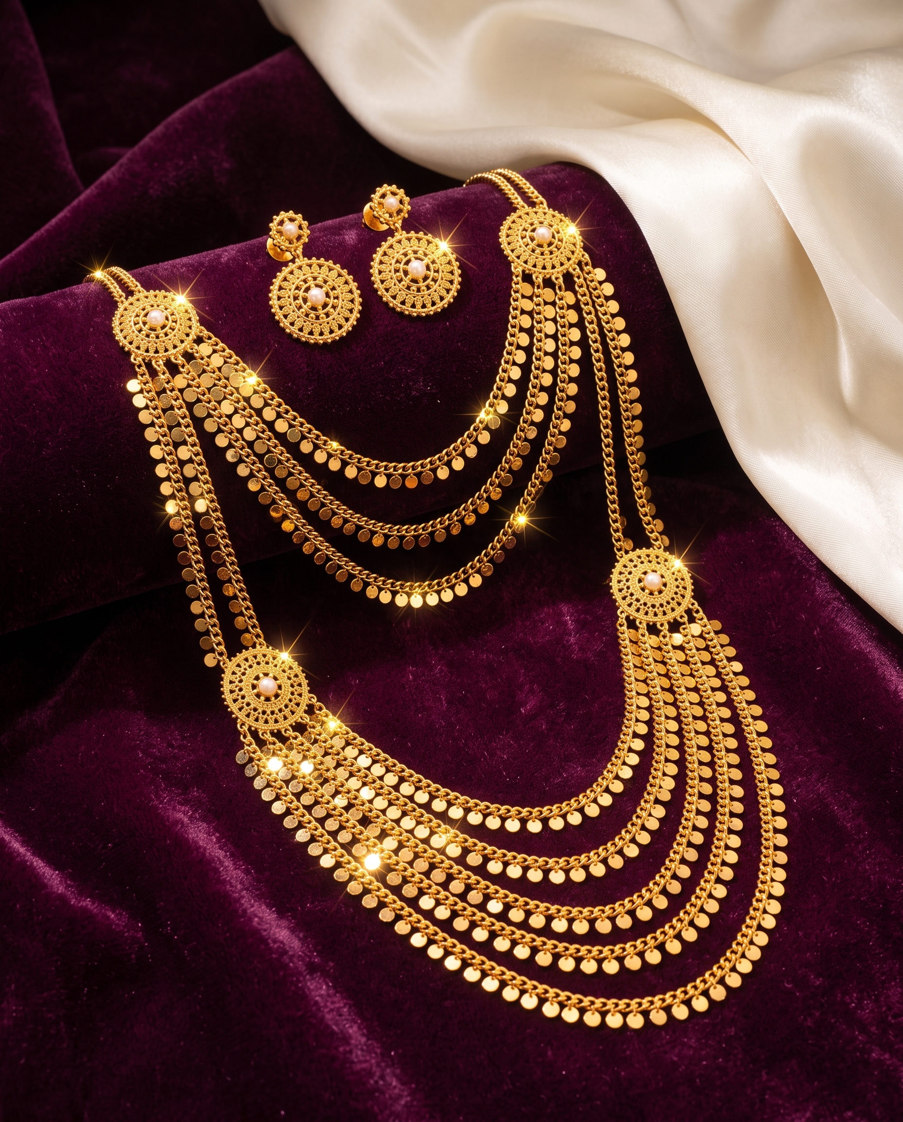 Royal Drape Necklace & Earrings Set
